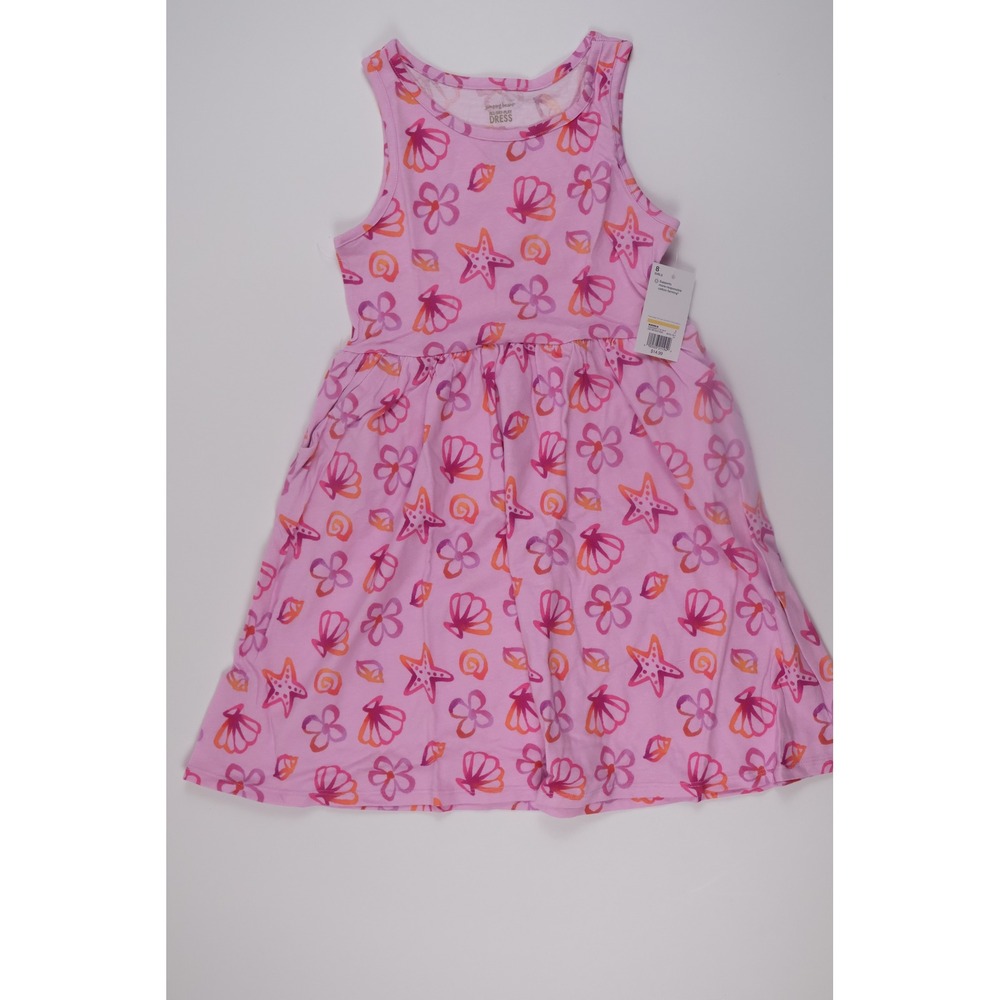Jumping Beans Dress All-Day Play Pink Sea Shell Starfish 8 NWT